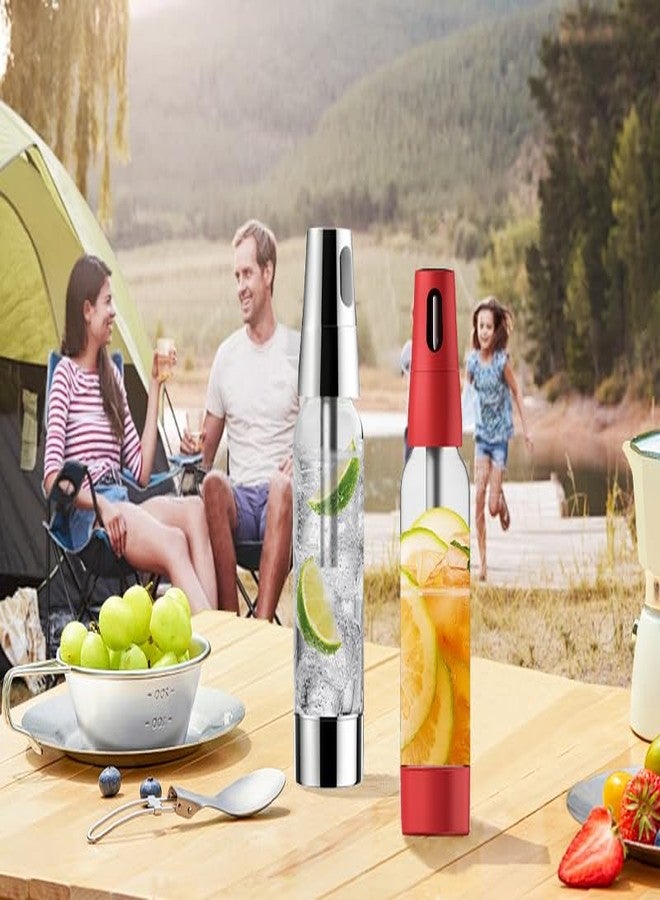 وفر في استهلاك المياه الغازية - صانع مشروبات غازية محمول، اصنع لترًا واحدًا في المنزل في 30 ثانية، لا حاجة للكهرباء (فضي) - Image 5